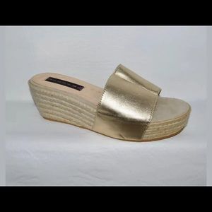 STEVE by Steve Madden metallic gold espadrille